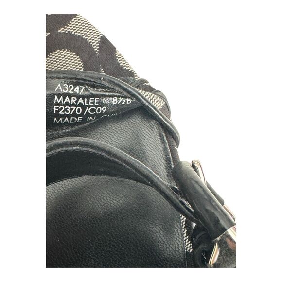 Coach Logo Maralee Wedge Jacquard Sandals Women’s 8.5B Black/Gray - Picture 9 of 9